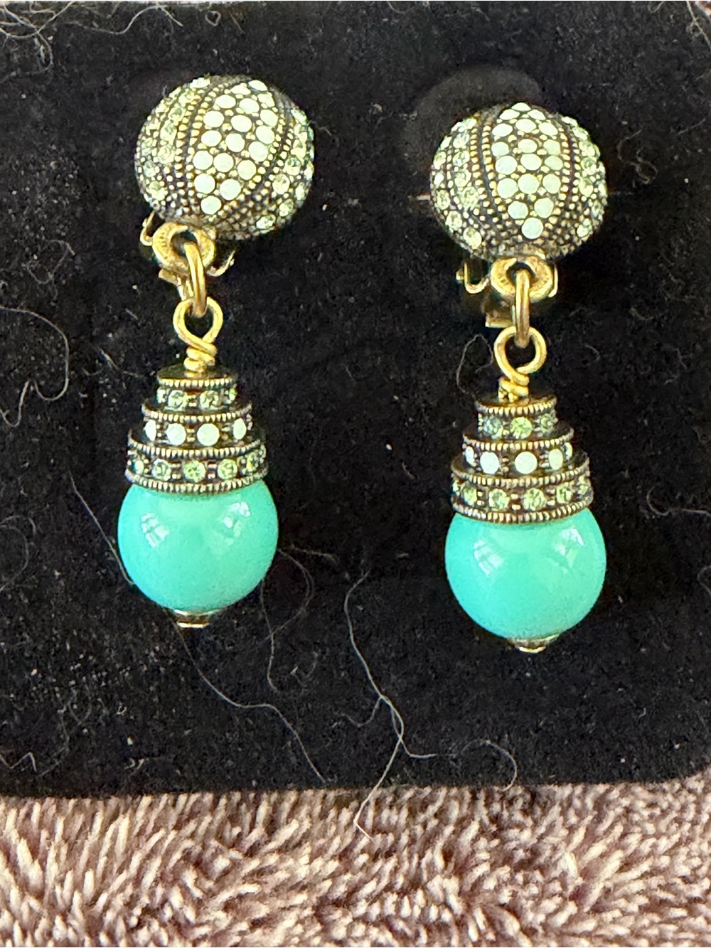 Heidi Daus Multicolor Crystals Dangle Clip On Earrings - Main Turquoise #426